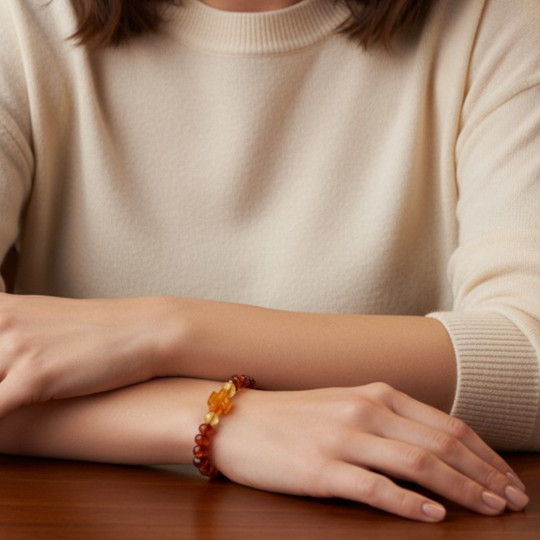 bracciale inserto croce indossato