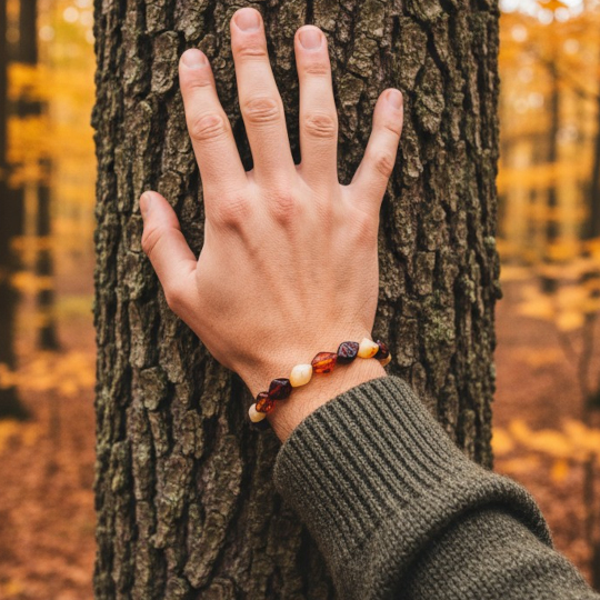 bracciale torchon multicolor indossato